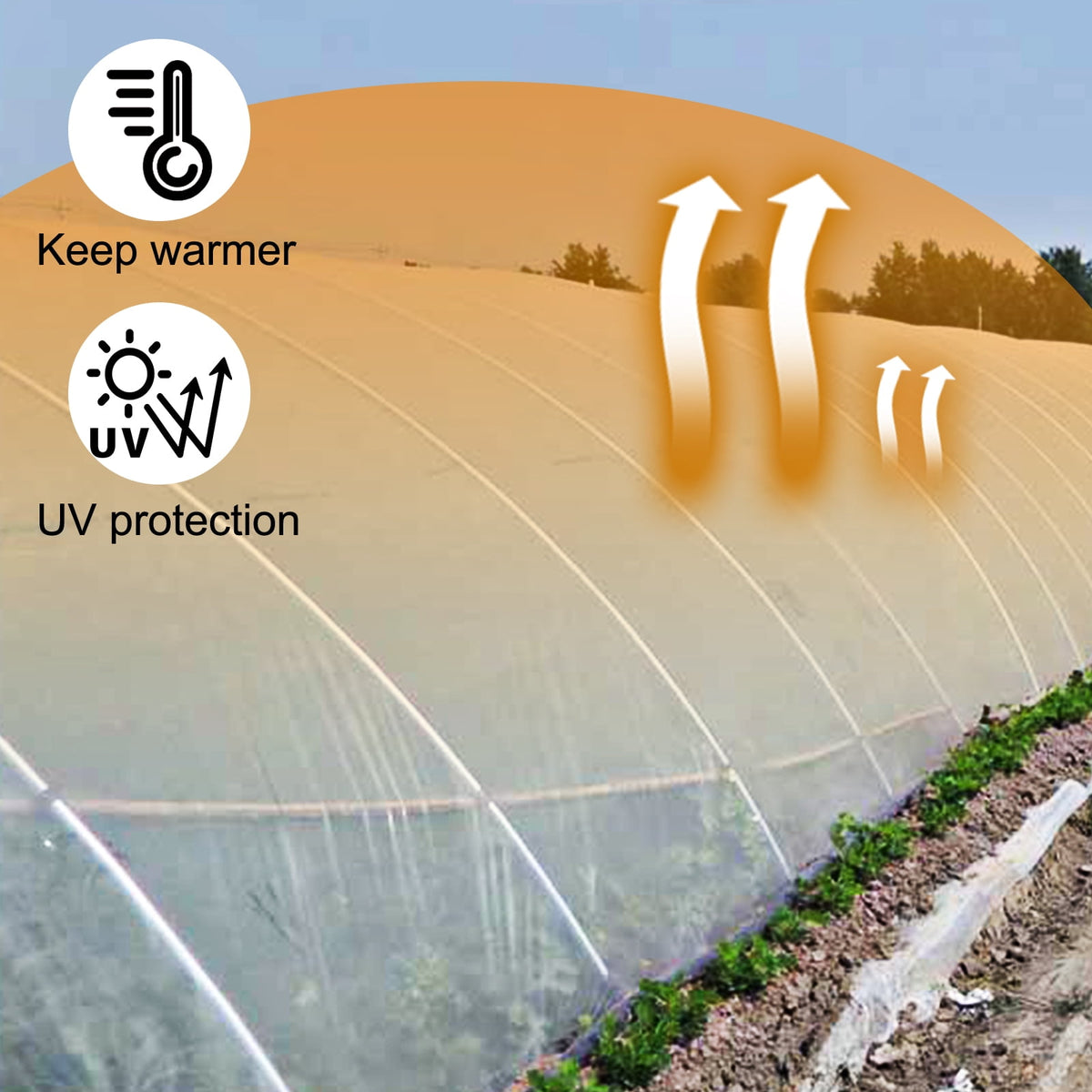 VEVOR Greenhouse Polyethylene Film 20' x 100' x 6 Mil, Greenhouse Plastic, UV Resistant, Superior Strength