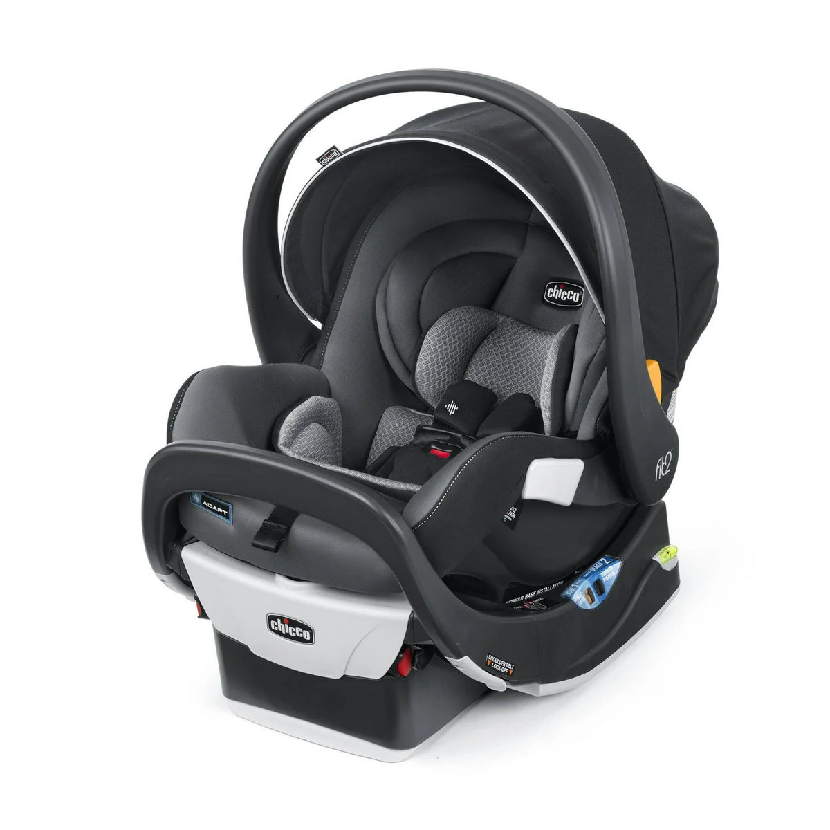 2026 NewChicco Fit2 Adapt Infant & Toddler Car Seat - Ember (Black). New
