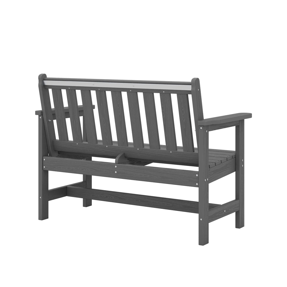 2026 NewSERWALL Outdoor Bench for 2-Person, Weather-Resistant HDPE with Aluminum Reinforcement, Supports 660 lbs, Comfortable Seating for Patio, Garden, and Porch, Black