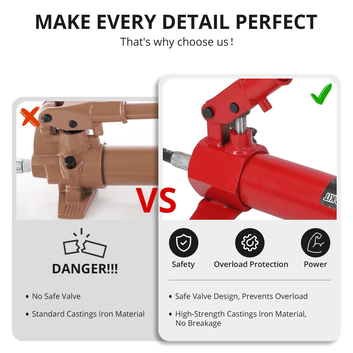 Yiwa Hydraulic Ram Auto Body Frame Repair Kit, Versatile Applications with Comprehensive Components, Durable Storage Solution, Heavy Load Capacity, Quick & Easy Set-Up for Automotive and Furniture