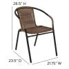 2026 NewEmma + Oliver Indoor/Outdoor Stacking Rattan Restaurant Patio Chairs, Set of 2, Gray