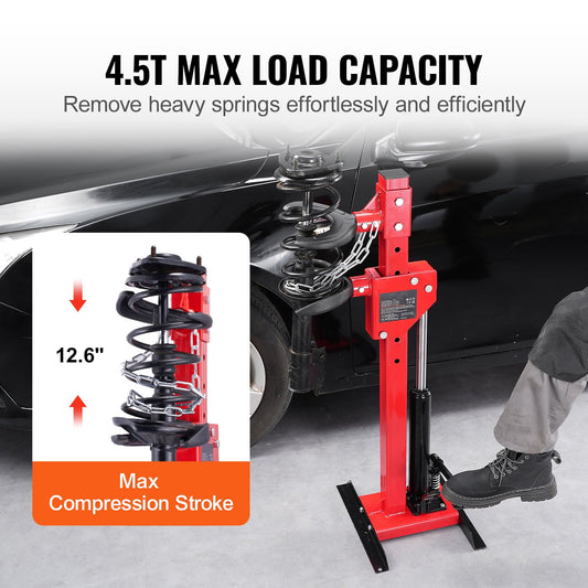 KFFKFF Coil Spring Compression Device, Hydraulic Jack with 4.5 Ton/9920 LBS Capacity, Compression Force Rated at 1 Ton, Automotive Coil Spring Compression Instrument, Hydraulic Spring Compression