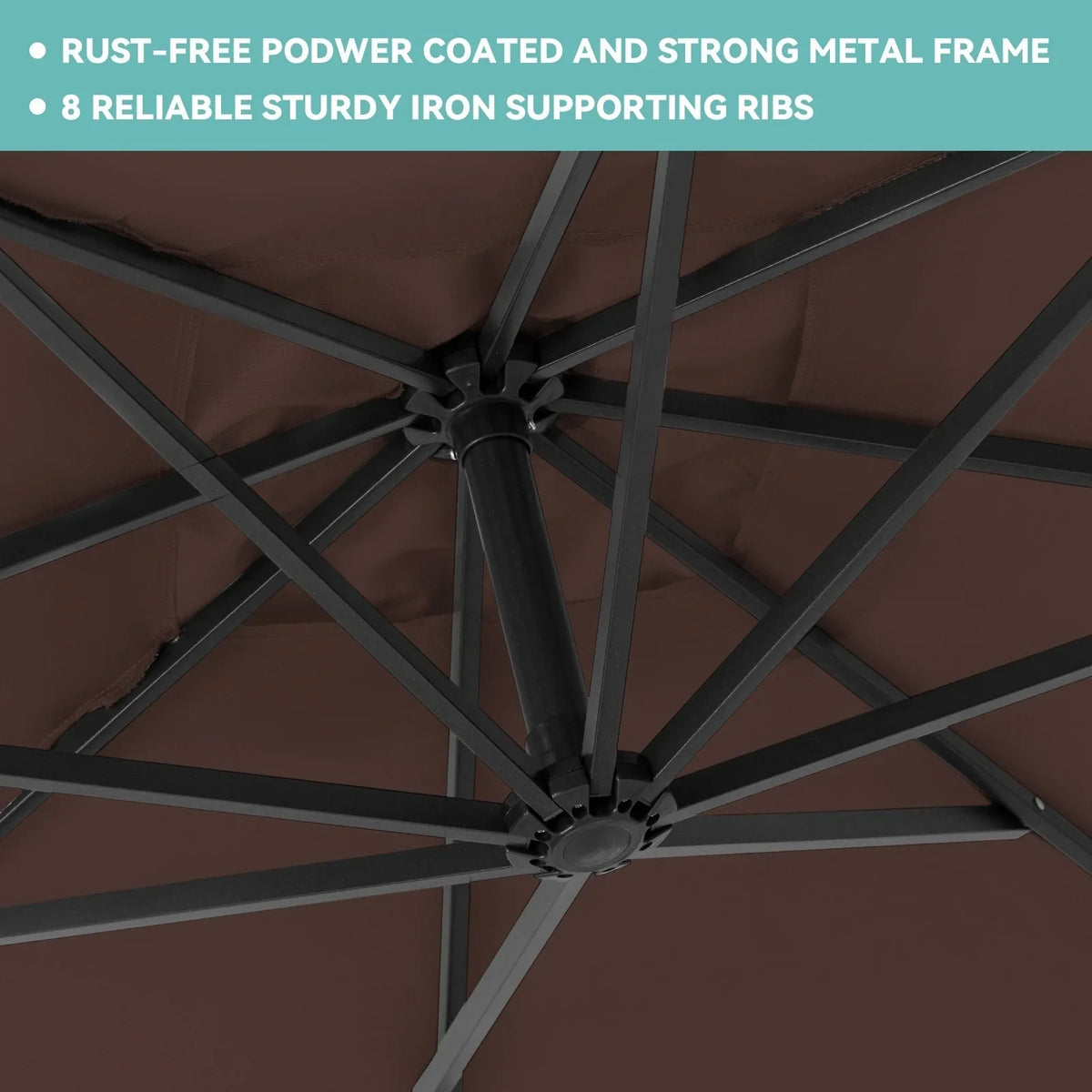 2026 NewJUSTLET 10ft Heavy Duty Patio Hanging Offset Cantilever Patio Umbrella W/ 4-Piece Base Included Included, Beige