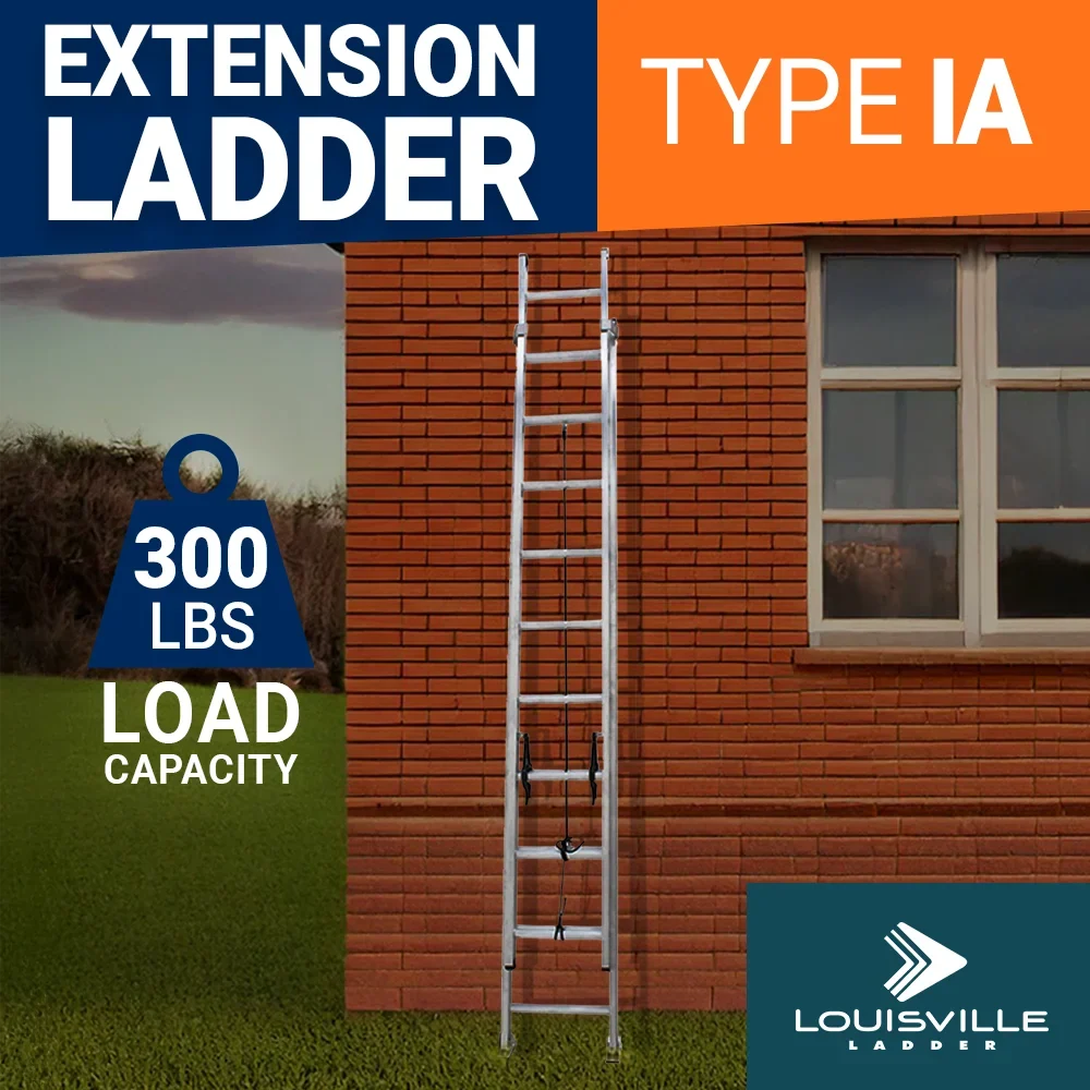 2026 NewLouisville Ladder 32-Foot Aluminum Extension Ladder, 300-Pound Load Capacity, Type IA, AE2232