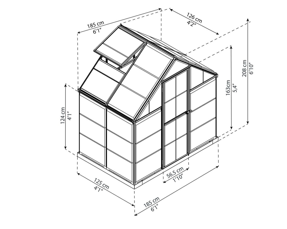 Harmony 6 ft. x 4 ft. Greenhouse Kit - Silver