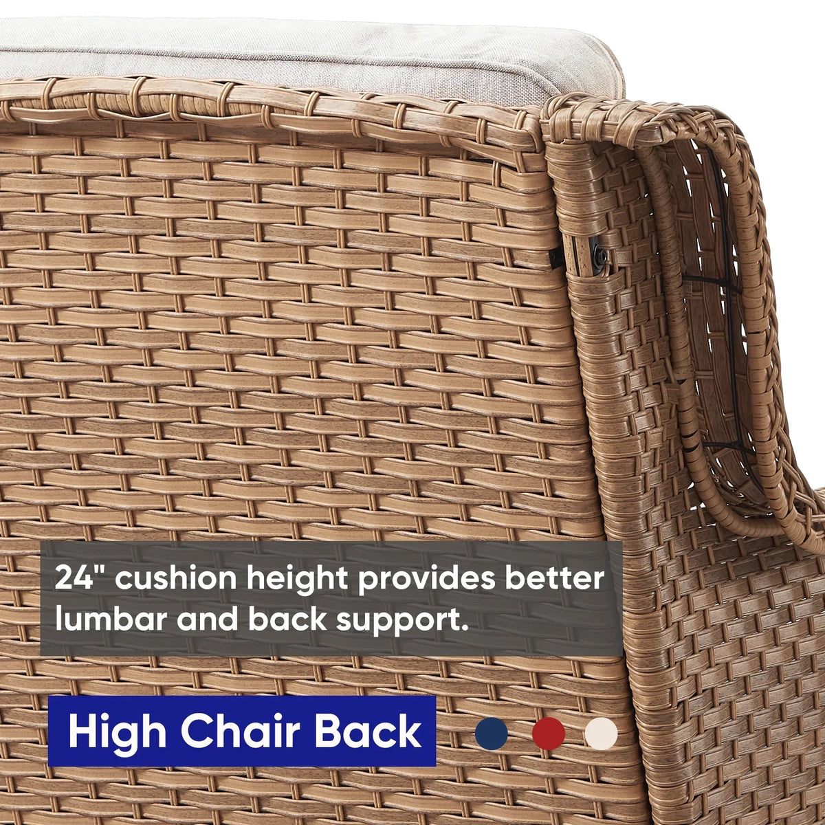2026 NewPOCASSY 3 Piece Patio Set Outdoor Wicker Glider Rocking and Swivel Chairs with Cushions