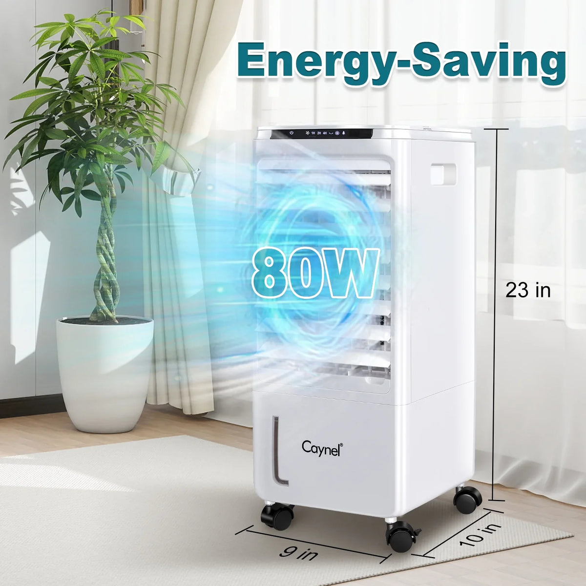 2026 NewCAYNEL Evaporative Air Cooler, Portable Air Conditioners w/7H Timer for Auto-Off,1.85-Gal Tank Windowless Air Conditioner,Swamp Cooler Air Conditioner for Room Bedroom Outdoor Indoor