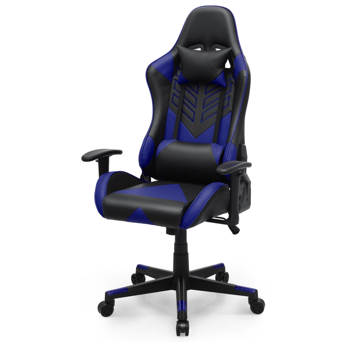 2026 NewMagshion Ergonomic Gaming Chair, Comfortable Gaming Chair, Computer Chair Leather Desk Chair Adjustable Swivel Gaming Office Chair, Blue