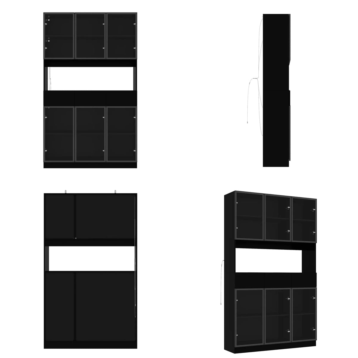 2026 NewKULAGAGA Bookcases Organizer with LED Lights, Heavy Duty Display Cabinet with Glass Door for Living Room, 31.5" Wide