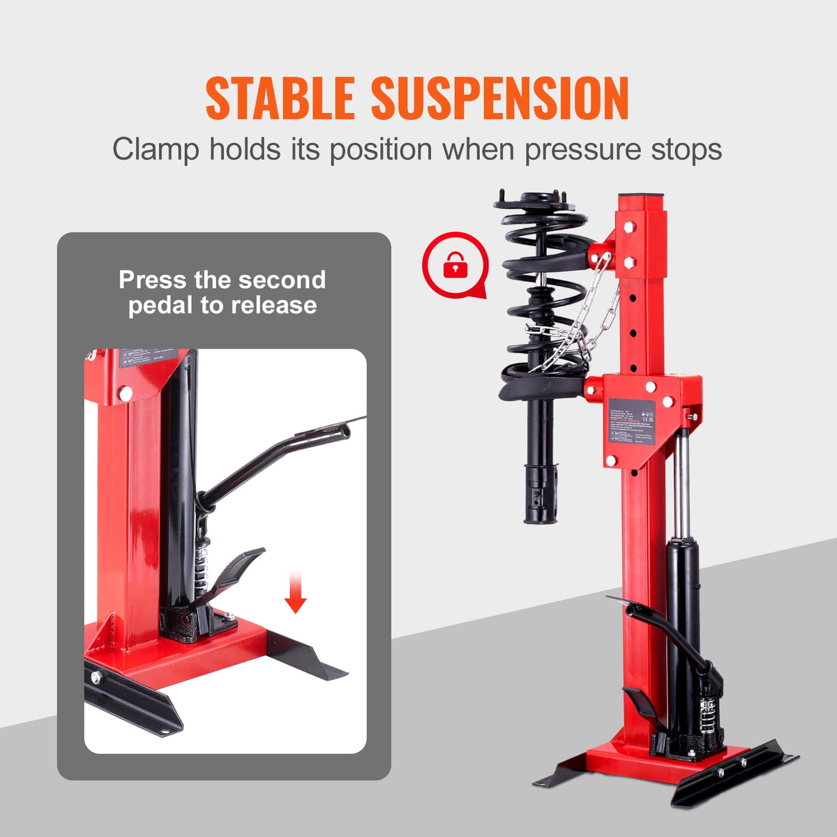 KFFKFF Coil Spring Compression Device, Hydraulic Jack with 4.5 Ton/9920 LBS Capacity, Compression Force Rated at 1 Ton, Automotive Coil Spring Compression Instrument, Hydraulic Spring Compression