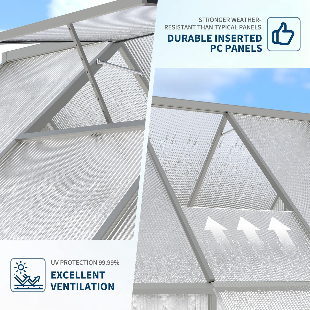 GloryStar 4X6 FT Hard Anodized Aluminum Greenhouse, Easy & Quick Assembly Garden Greenhouse