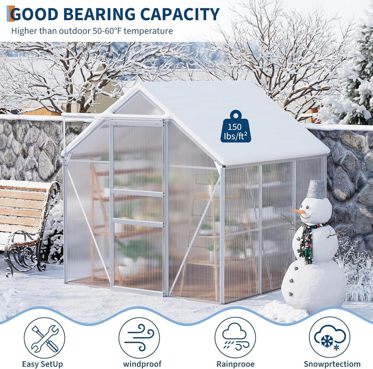 DSstyles Greenhouse Kit for Outdoors 67.32 in x 51.7 in x 76.8 in Shade House Greenhouses, Waterproof