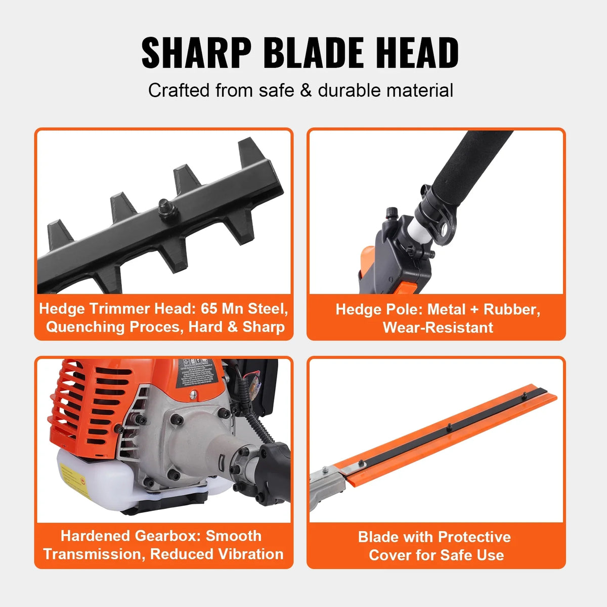 2026 NewVEVOR 26CC 5-in-1 Multi-Functional Trimming Tools, Gas Hedge Trimmer, Weed Eater, String Trimmer, Edger, Pole Saw Chainsaw Pruner with Extension Pole