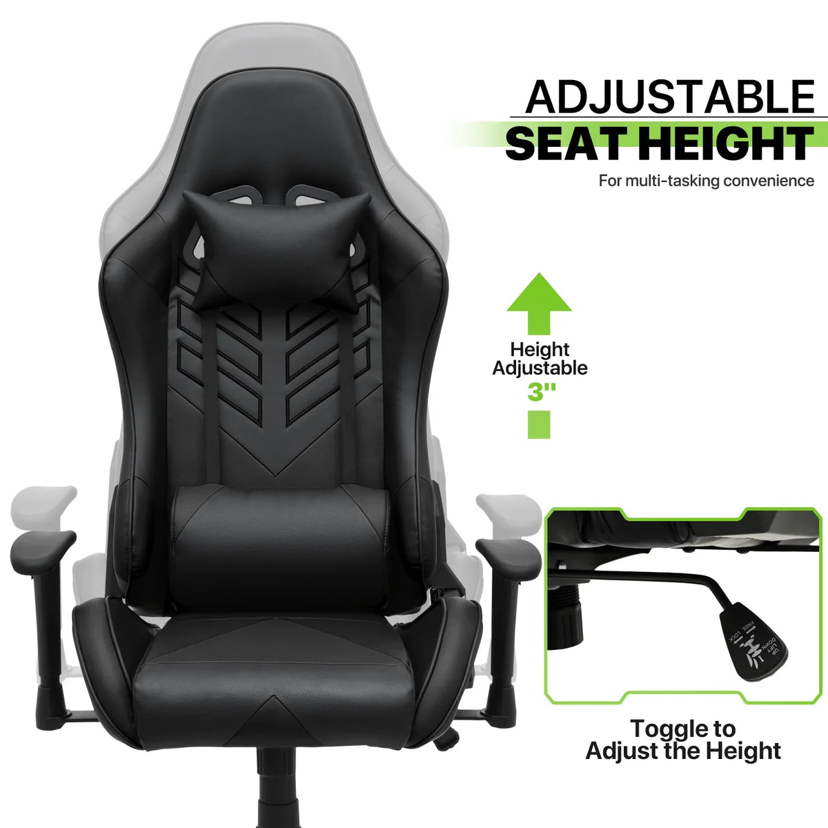 2026 NewMagshion Ergonomic Gaming Chair, Comfortable Gaming Chair, Computer Chair Leather Desk Chair Adjustable Swivel Gaming Office Chair, Blue
