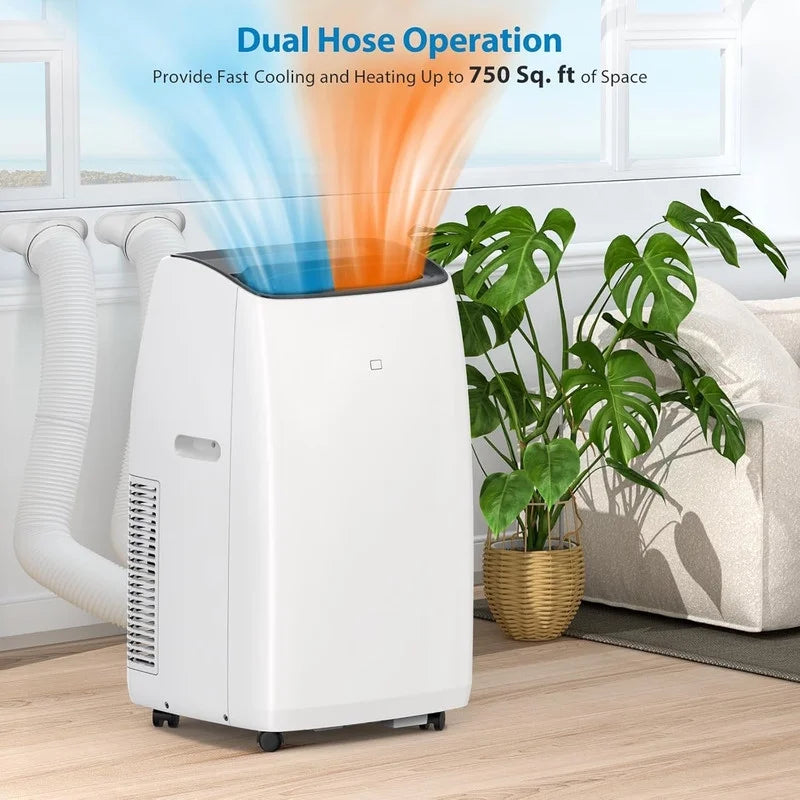 2026 NewPortable Air Conditioners, 14000 BTU Air Conditioner for Rooms Up to 750 Sq.Ft, AC Unit with Heat, Sleep Mode, Dehumidifier, Fan, Remote Control, 24H Timer, Easy Setup for Bedrooms, Black Top