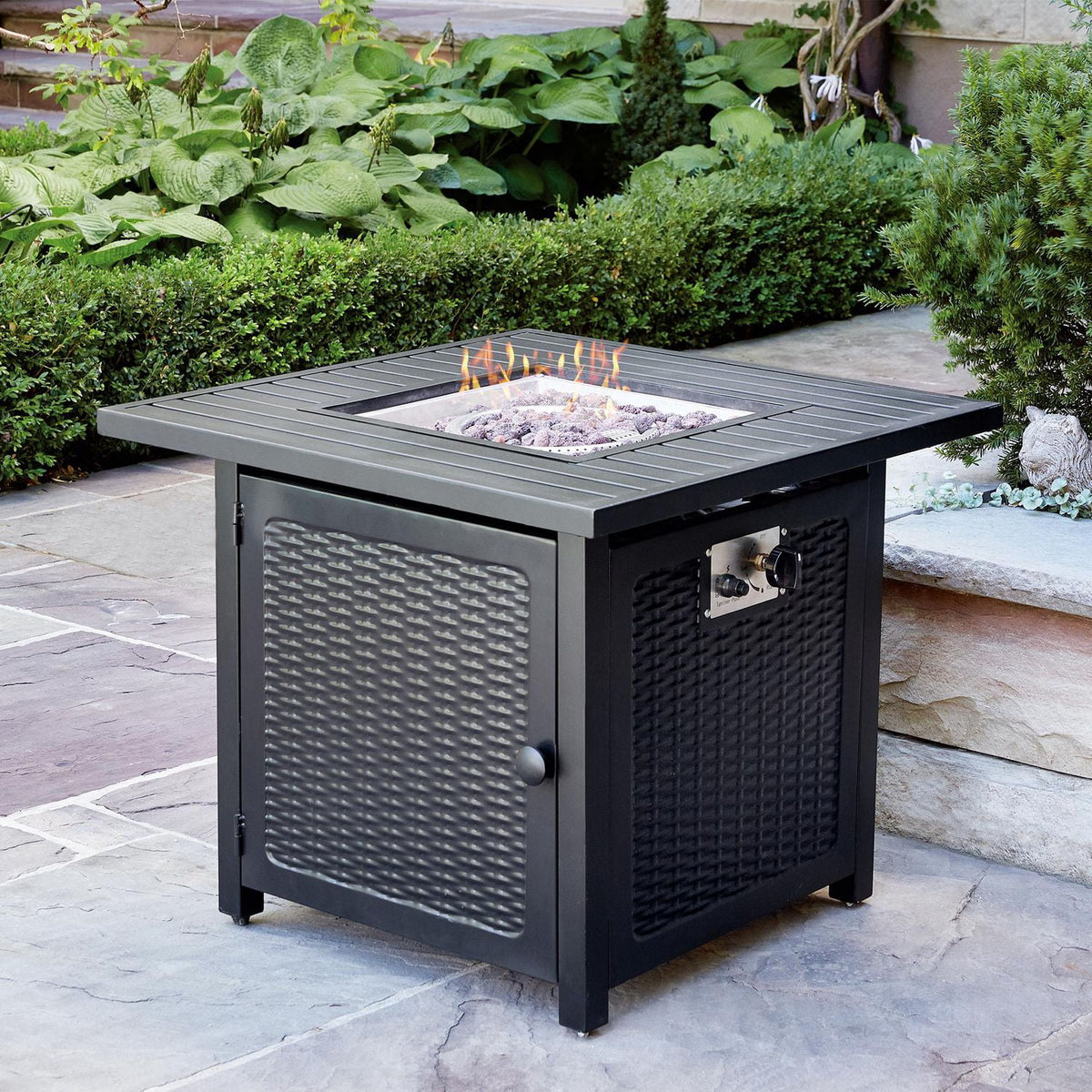 Hometrends Gas Fire pit with Slat Top