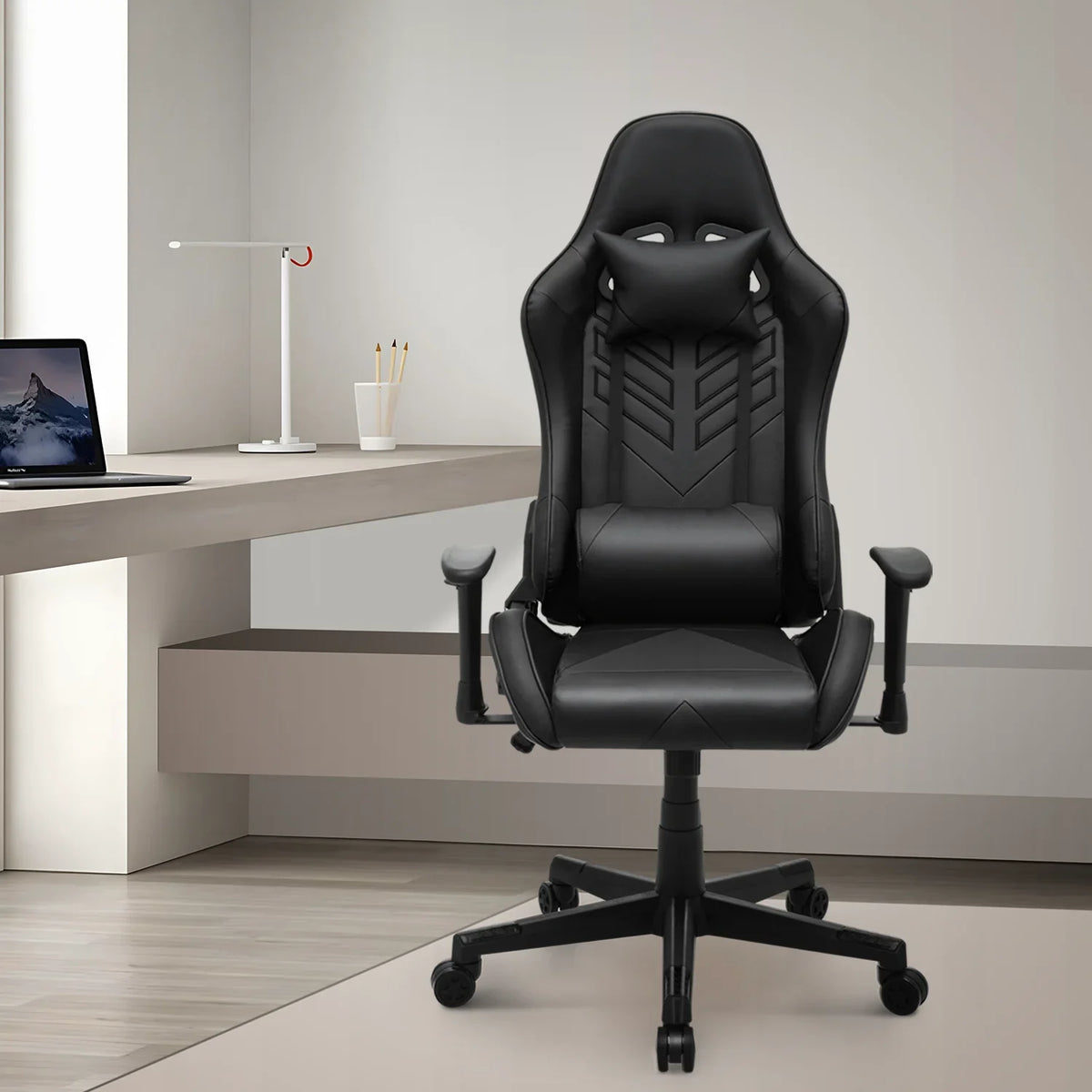 2026 NewMagshion Ergonomic Gaming Chair, Comfortable Gaming Chair, Computer Chair Leather Desk Chair Adjustable Swivel Gaming Office Chair, Blue