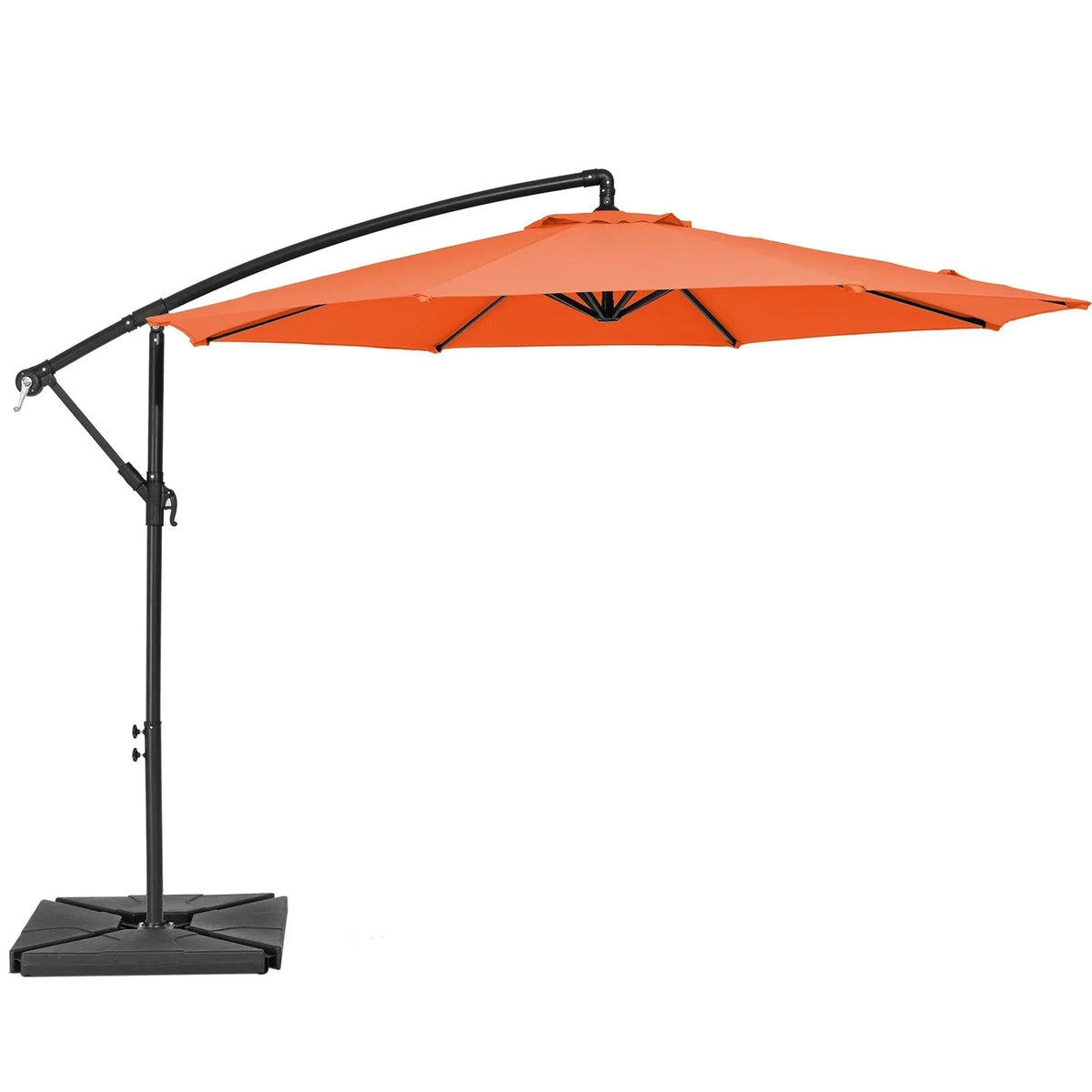2026 NewJUSTLET 10ft Heavy Duty Patio Hanging Offset Cantilever Patio Umbrella W/ 4-Piece Base Included Included, Beige