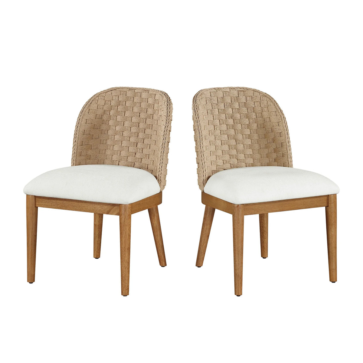 2026 NewMy Texas House Saylor Farmhouse Dining Chair Set, Natural Wood, Set of 2