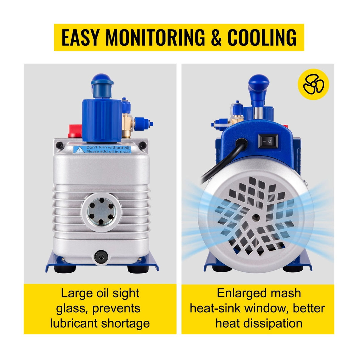 Vacuum Pump,4.8CFM AC Refrigerant Vacuum Pump With Gauges HVAC Refrigeration Home Vacuum Packing Air Condition Automobile Maintenance ,Widely Use