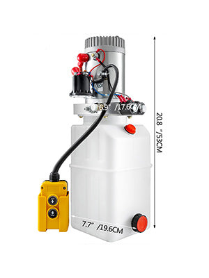 VEVOR 6 Quart Hydraulic Pump Hydraulic Power Unit (Plastic, 6 Quart/Double Action) White