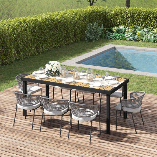 Outsunny 75" x 35" Outdoor Dining Table for 8 People, Natural