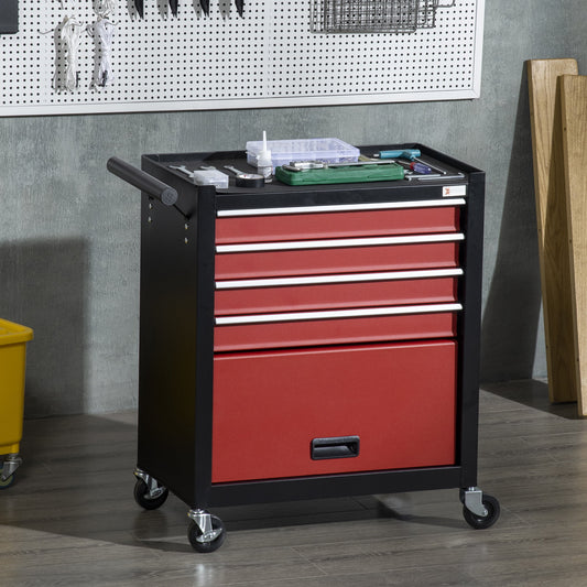 DURHAND 4-Drawer Tool Chest Rolling Tool Box with Storage Cabinet Handle