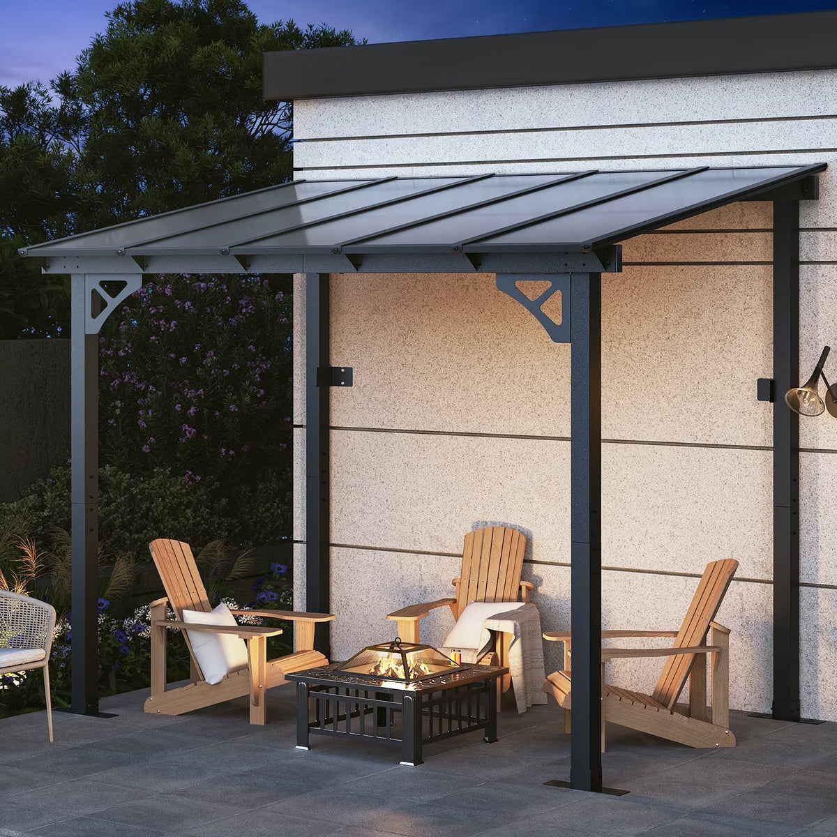 2026 NewAoxun 8' x 5' Gazebo for Patio, Gazebo Pergola with Sloped Roof, Grill Gazebo Large Wall-Mounted Heavy Duty Awnings, for Backyard, Deck, Patio