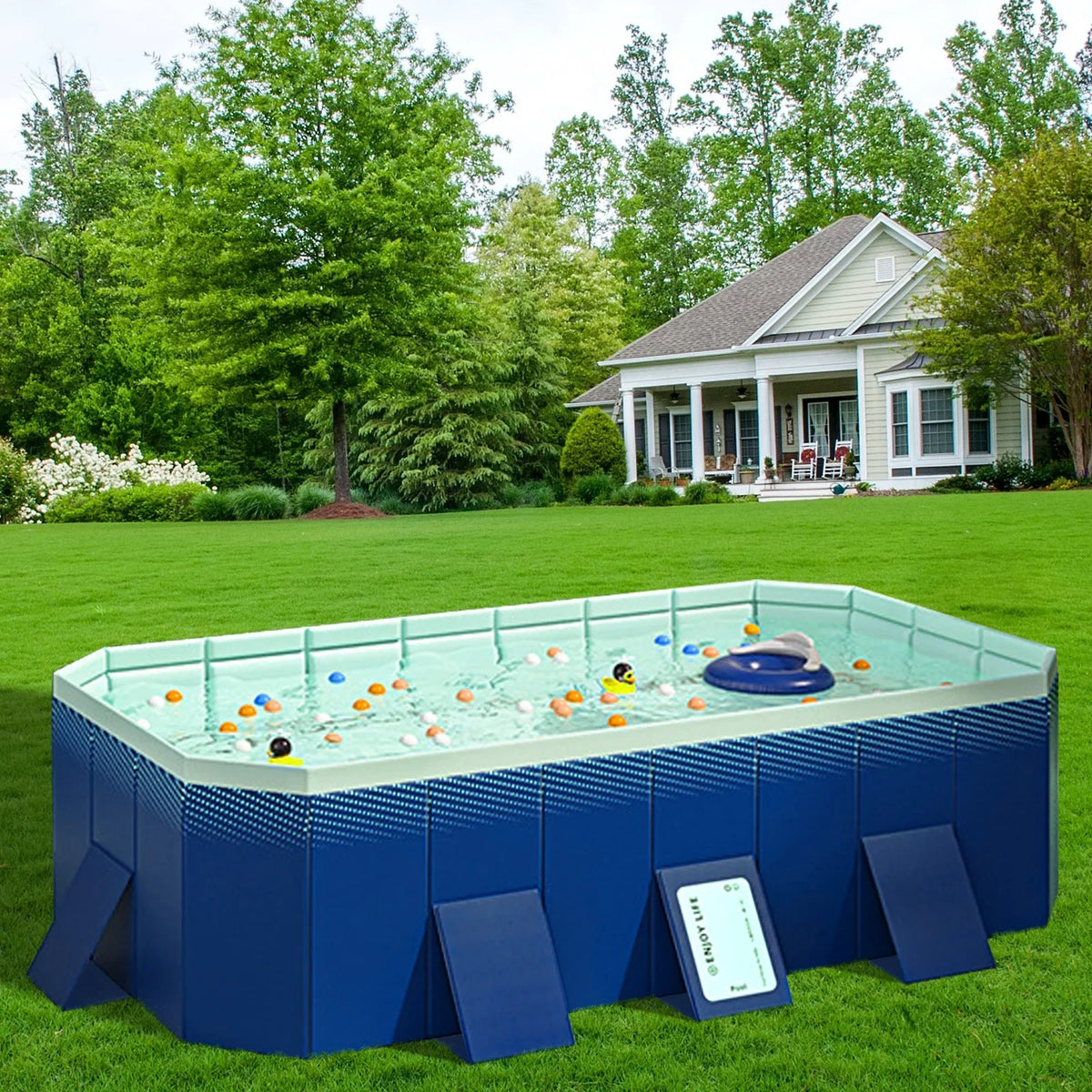 2026 Newmwptoo Foldable Swimming Pool, Installation-free Portable Kids Swimming Pool, Collapsible Inflatable-Free Large Pool, for Adult Puppy Garden Patio