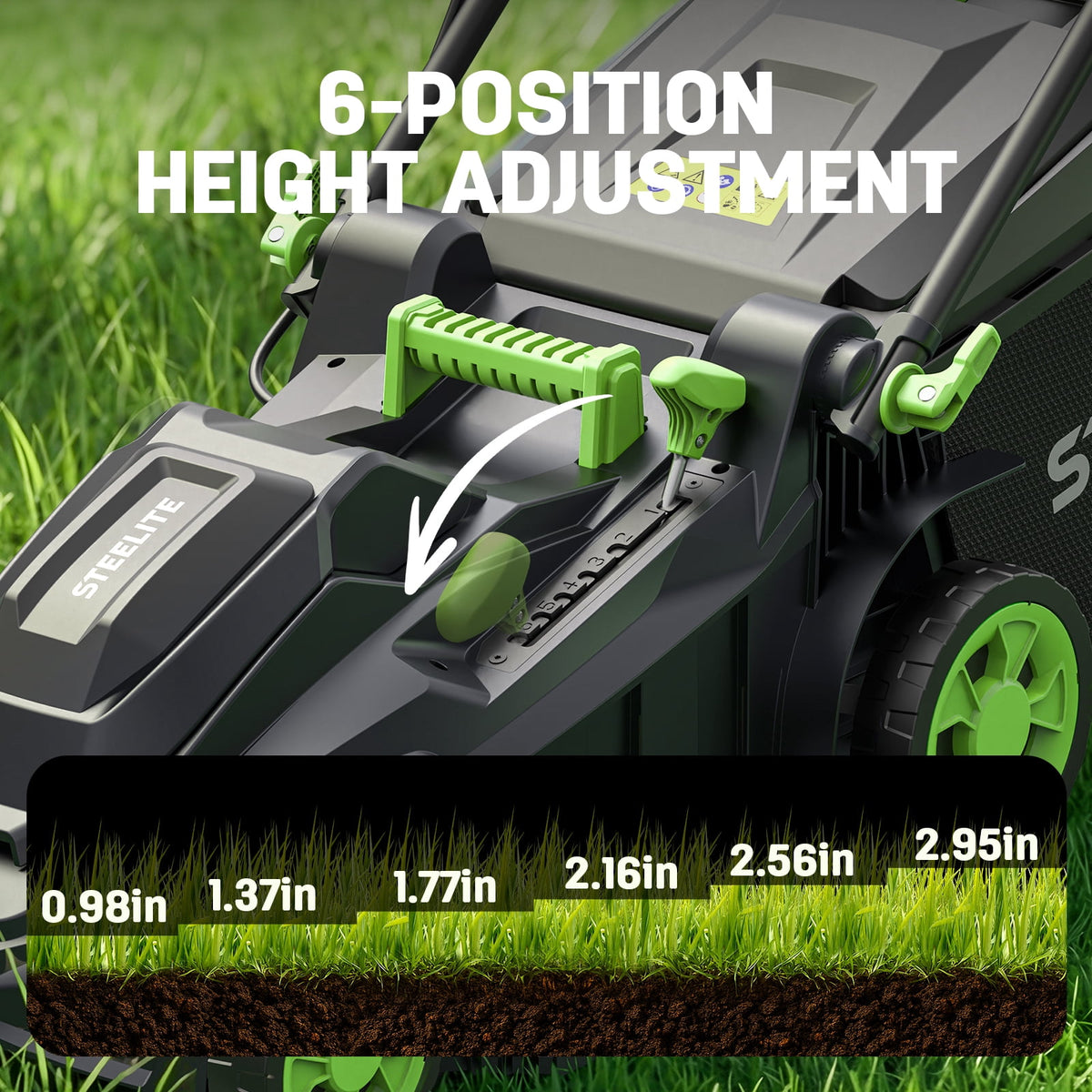 Steelite 17-Inch Cordless Lawn Mower, 2x21V Electric Lawn Mowers with Brushless Motor for Garden,2*4.0Ah Battery & Charger Included