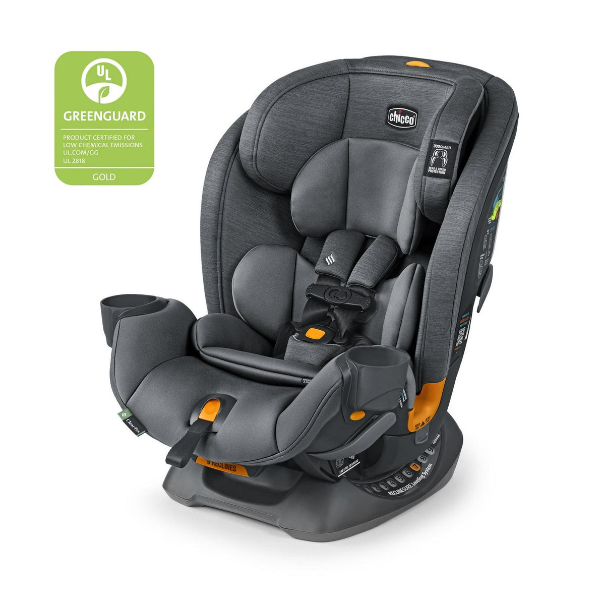 2026 NewChicco OneFit ClearTex All-in-One Car Seat - Slate (Grey). New