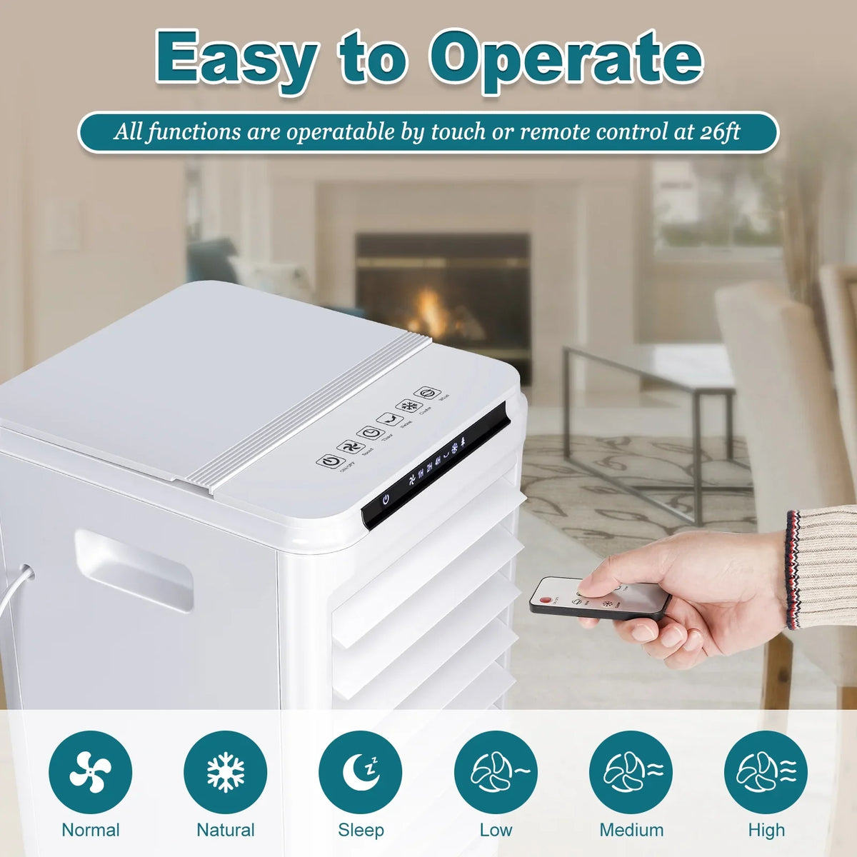 2026 NewCAYNEL Evaporative Air Cooler, Portable Air Conditioners w/7H Timer for Auto-Off,1.85-Gal Tank Windowless Air Conditioner,Swamp Cooler Air Conditioner for Room Bedroom Outdoor Indoor