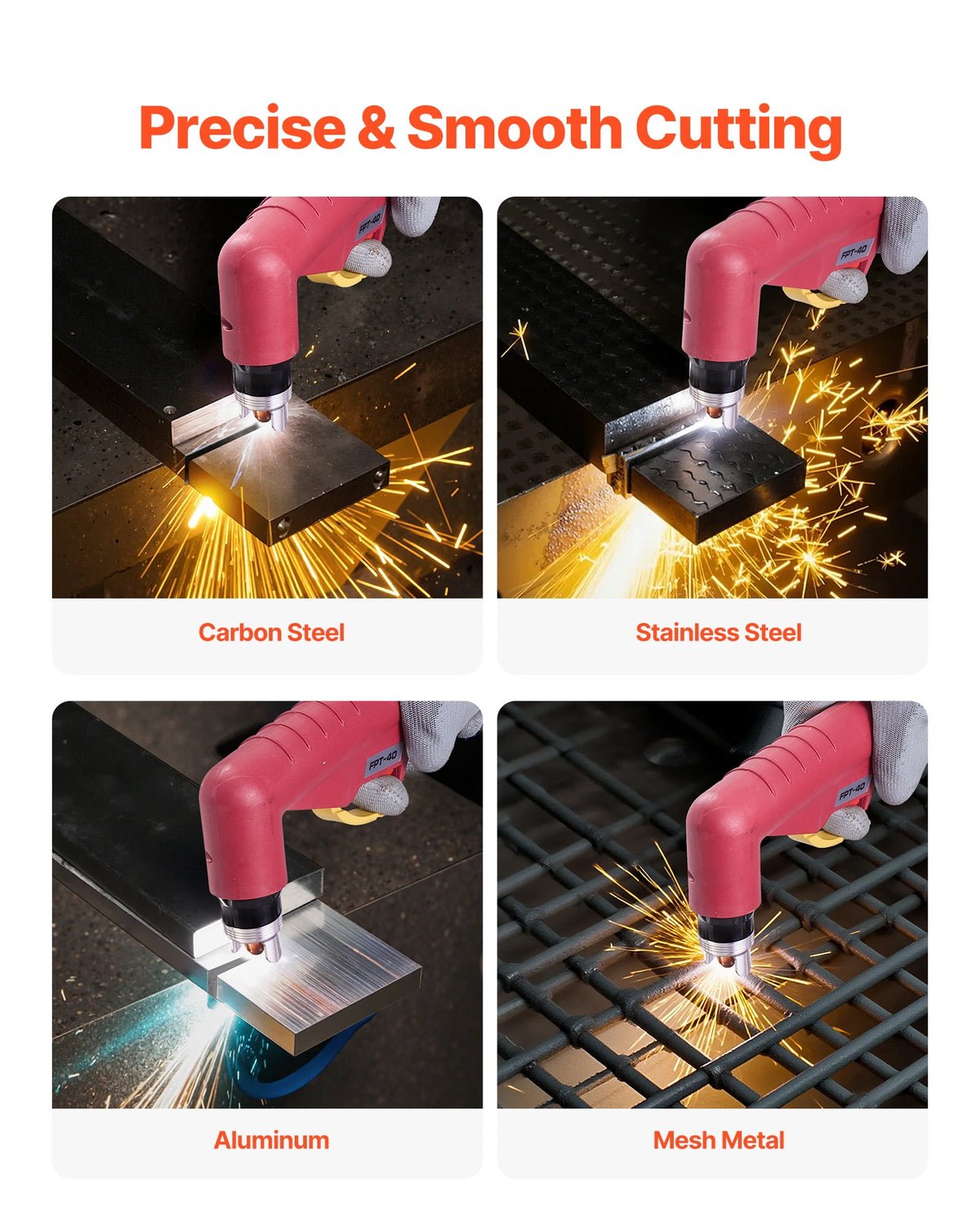 VEVOR Plasma Cutter, 65A Non-Touch Pilot Arc Plasma Cutting Machine Non-High Frequency - with 2T/4T Function & Adjustable PT Time