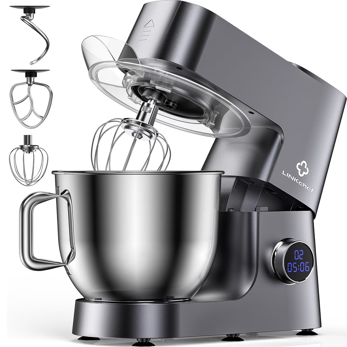 2026 NewLINKChef 7.4 Quart Stand Mixer, 800W 12-Speed Tilt-Head Food Mixer, Kitchen Electric Mixer with Dough Hook, Wire Whip & Beater