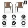 2026 NewEmma + Oliver Indoor/Outdoor Stacking Rattan Restaurant Patio Chairs, Set of 2, Gray