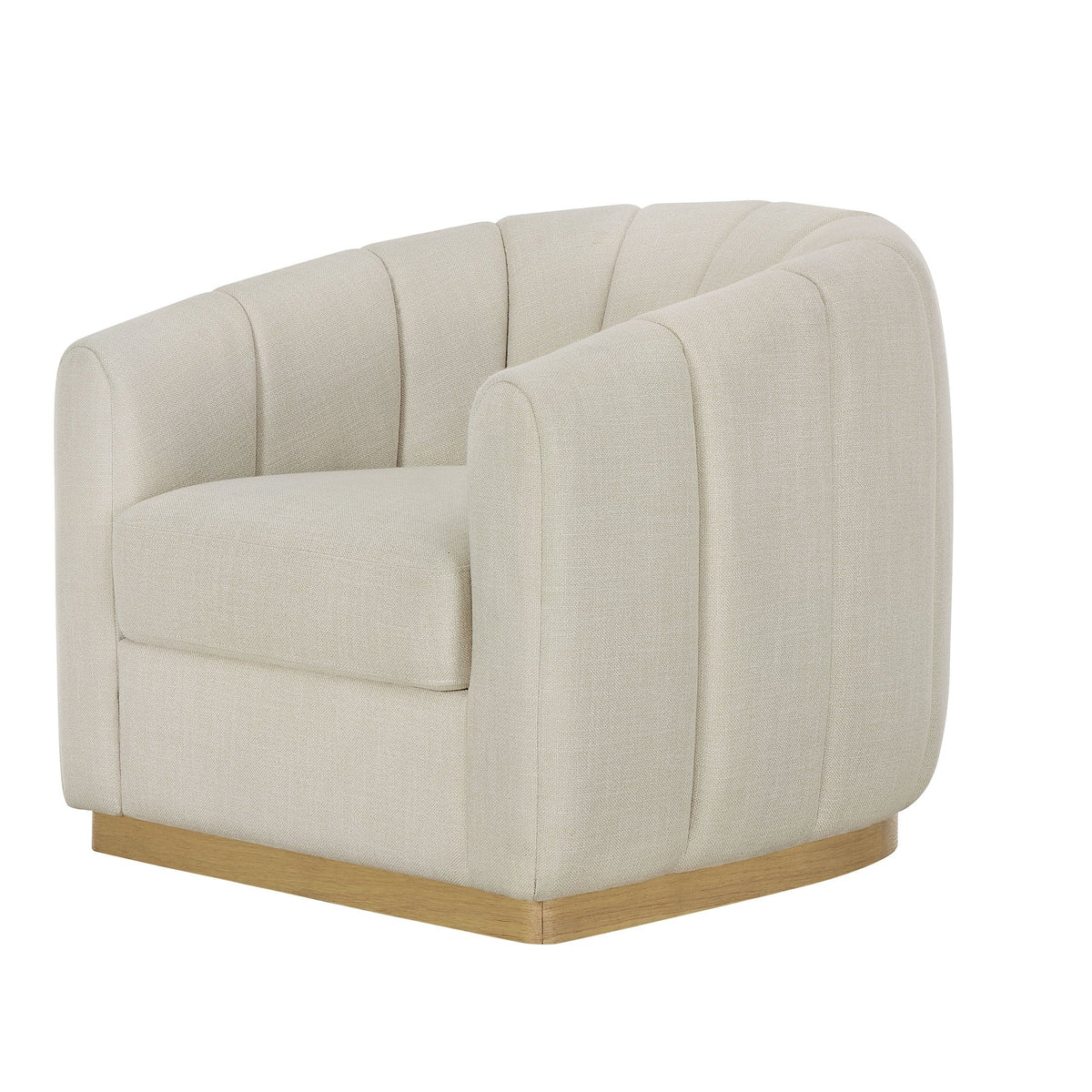 2026 NewBetter Homes & Gardens Lillian Accent Swivel Chair, Cream Linen