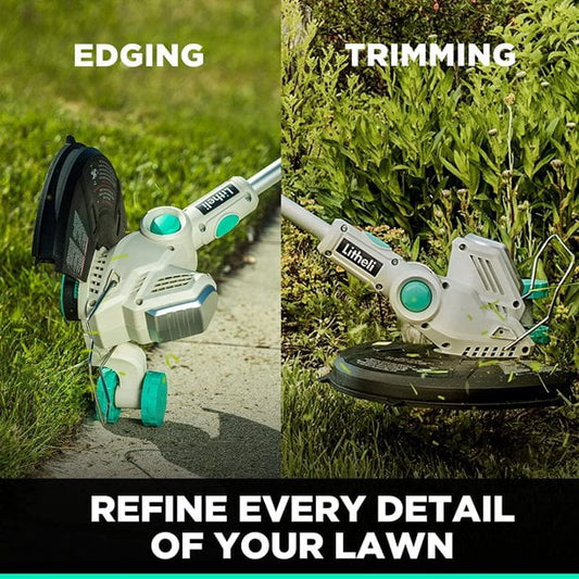 Litheli 40V Cordless String Trimmer, 13" Battery Powered Grass Trimmer & Wheeled Edger, Automatic Line Feed, 2.0Ah Battery and Charger, for Grass Trimming/Edging