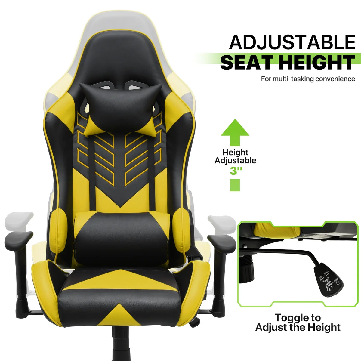 2026 NewMagshion Ergonomic Gaming Chair, Comfortable Gaming Chair, Computer Chair Leather Desk Chair Adjustable Swivel Gaming Office Chair, Blue