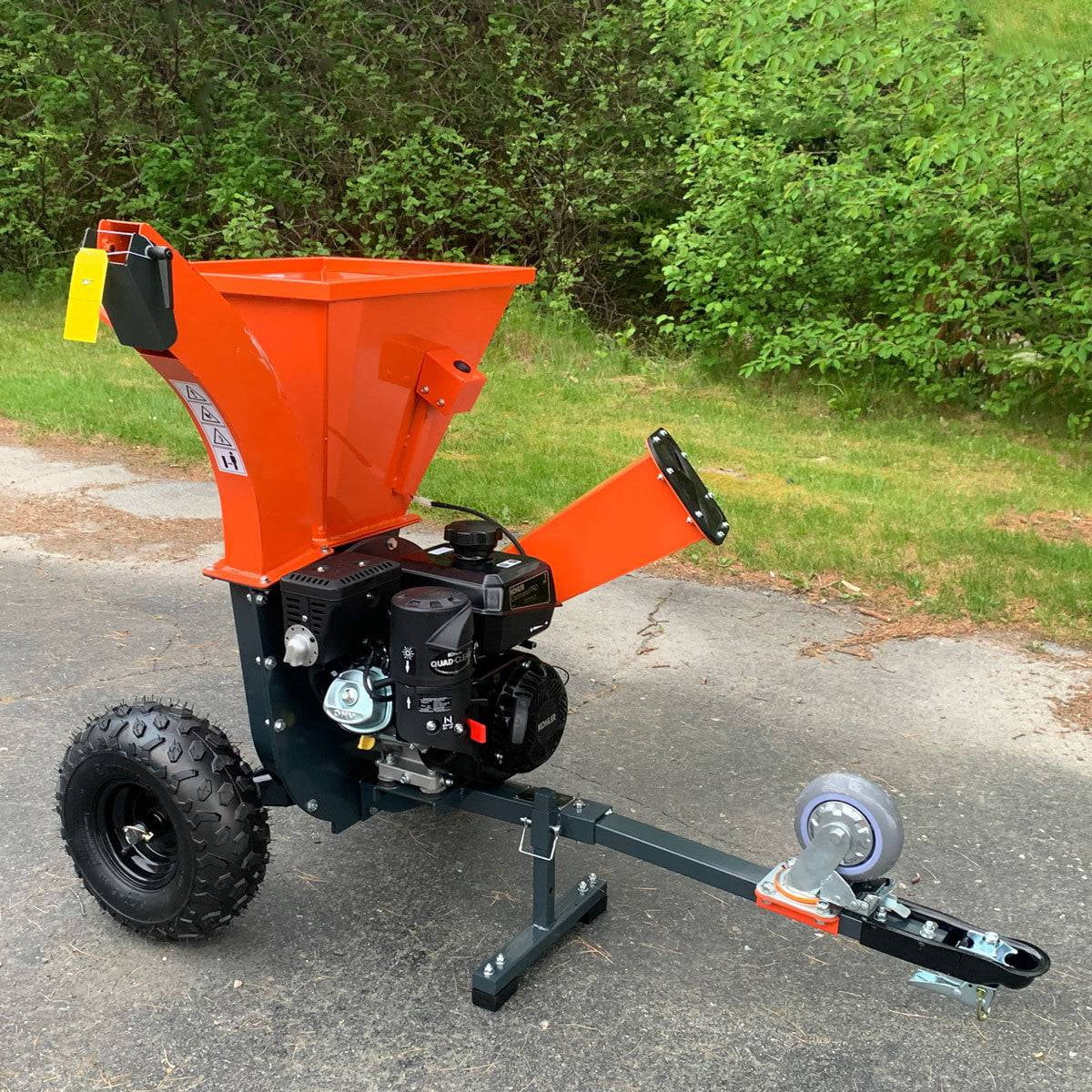3" Wood Chipper Shredder Vacuum – 7HP Gas Kohler Engine, Tow-Behind 1-7/8" TMG-GWC3