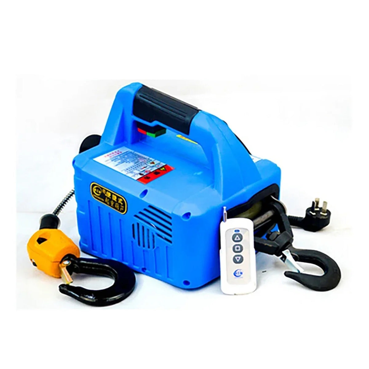 500KG Electric Hoist Portable Electric Hand Winch Traction Block Electric Steel Wire Rope Lifting Hoist Towing Rope