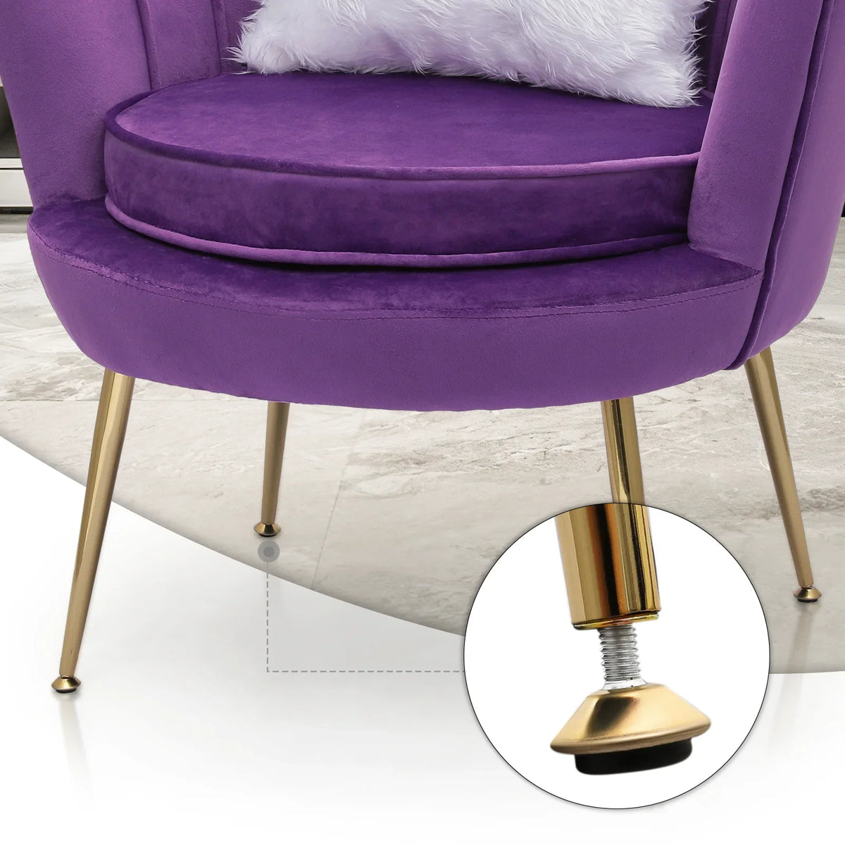 2026 NewMoNiBloom Set of 2 Velvet Tufted Accent Chair with Pillow and Stool, Upholstered Modern Single Sofa Side Chair with Padded Seat and Golden Metal Legs, Living Room Armchair, Black