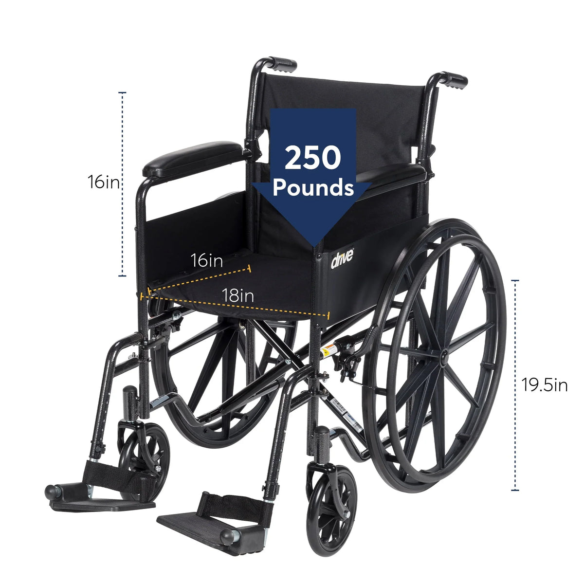 2026 NewSilver Sport 1 Wheelchair with Full Arms and Swing away Removable Footrest