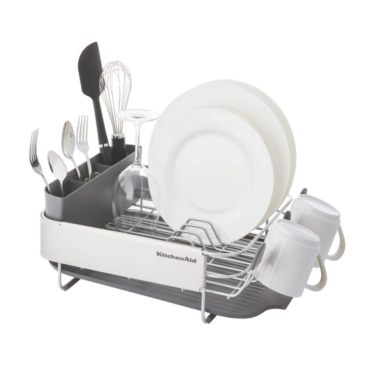 2026 NewKitchenaid Stainless Steel Wrap Compact Dish Rack in Satin Gray