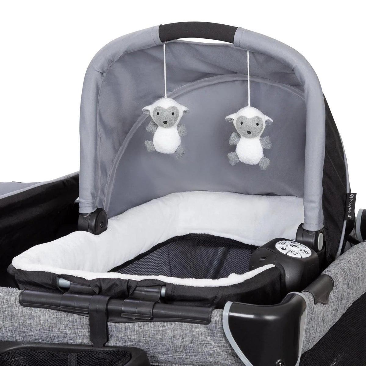 2026 NewBaby Trend Simply Smart Nursery Center Playard with Bassinet and Travel Bag - Whisper Grey