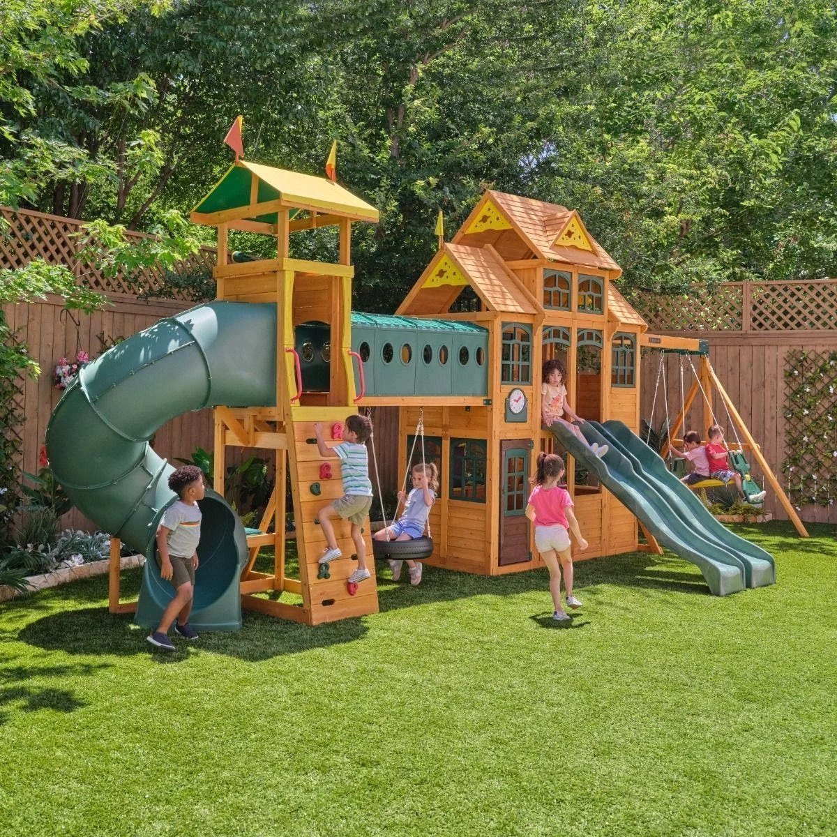 Kids Kidkraft Bear Cave Lodge Swing Set / Playset