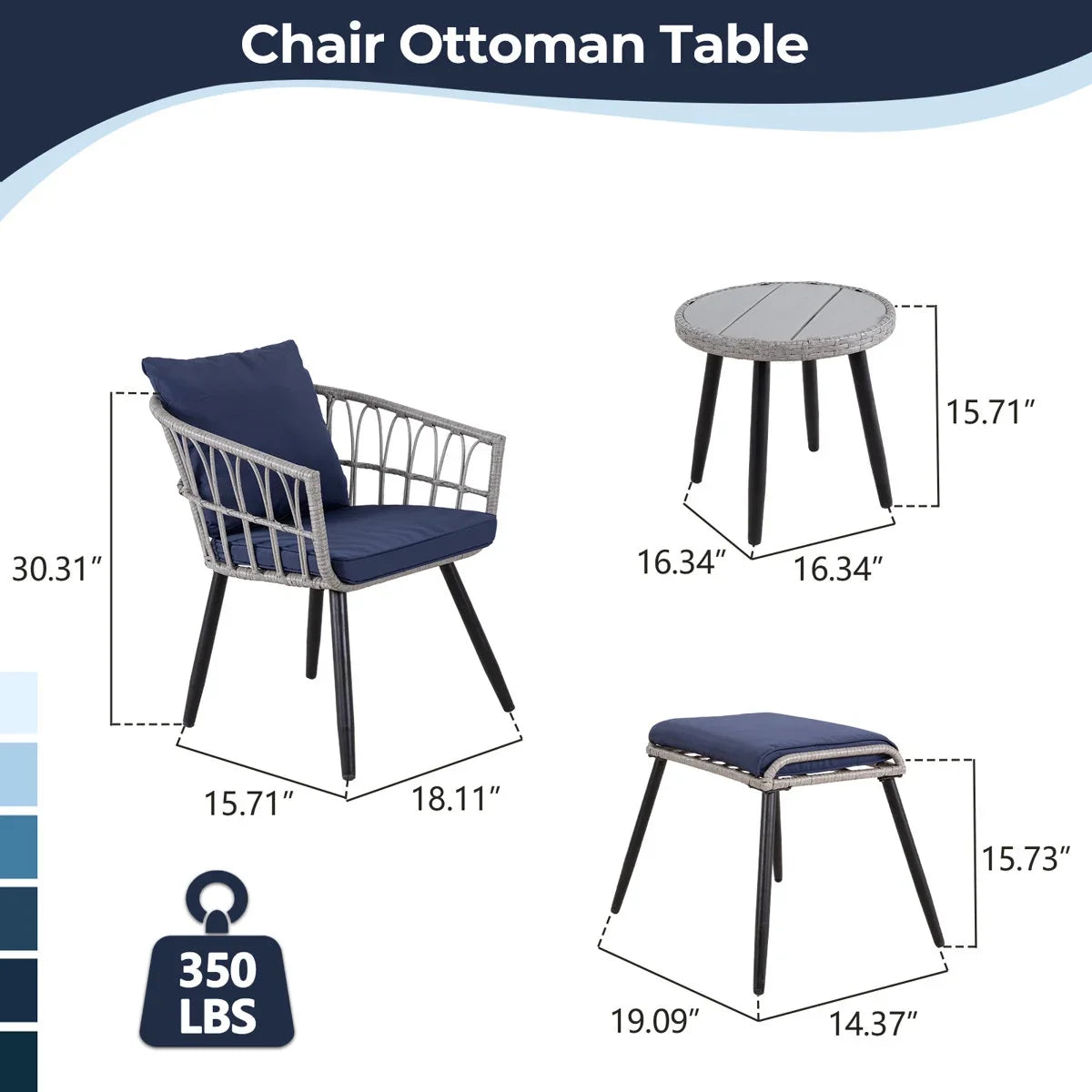 2026 NewAinfox 3-Piece Steel Outdoor Bistro Sets with Metal Chairs and Glass Top Table, Beige