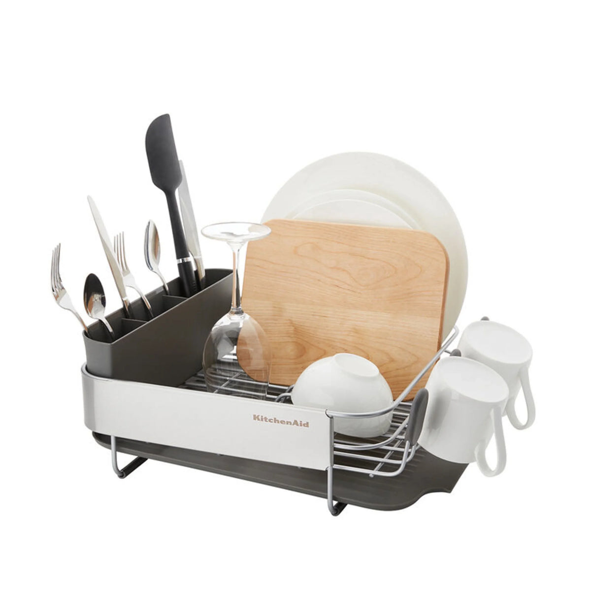 2026 NewKitchenaid Stainless Steel Wrap Compact Dish Rack in Satin Gray