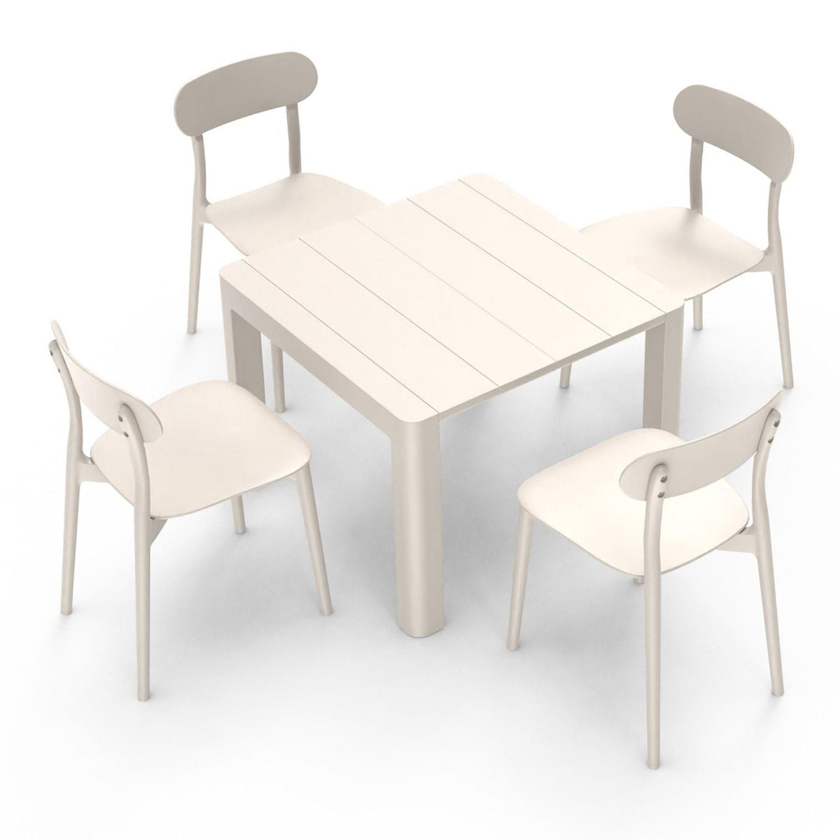 Patioflare 40IN Square Patio Table, Cream