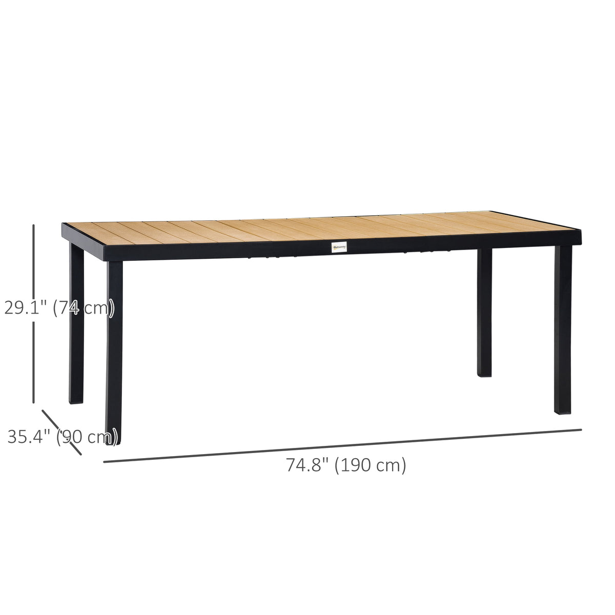 Outsunny 75" x 35" Outdoor Dining Table for 8 People, Natural