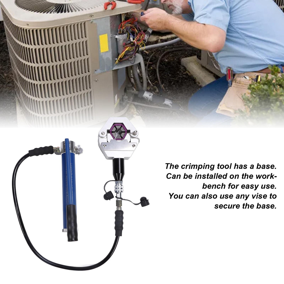 Hose Crimper, Aluminum Alloy Air Conditioner Hydraulic Hose Crimper Stability for Repair